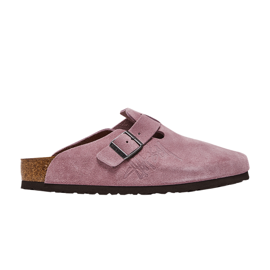 Фото № 1 с приближением к товару «‎Stussy x Birkenstock Boston Shaggy Dusty Pink»