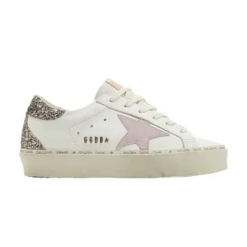 Golden Goose Women's Hi Star White Antique Pink Glitter - 1