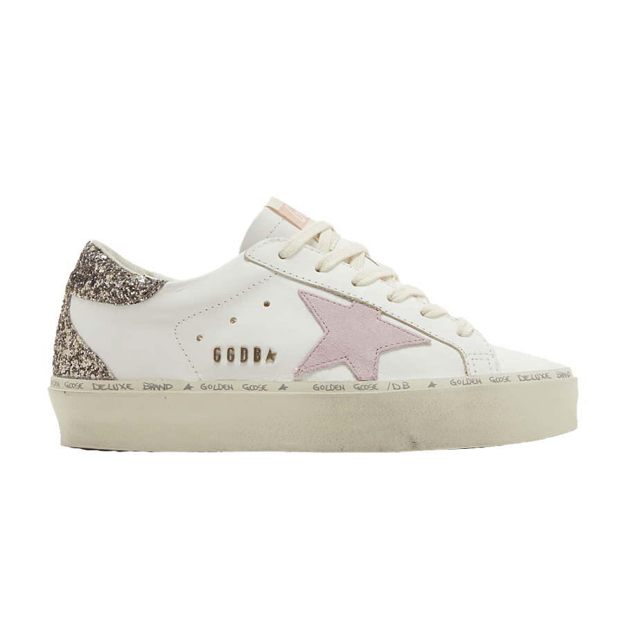 Фото № 1 с приближением к товару «‎Golden Goose Women's Hi Star White Antique Pink Glitter»