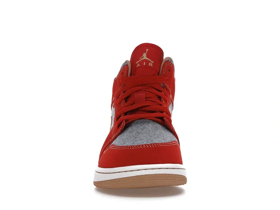 Фото № 2 с приближением к товару «‎Jordan 1 Mid Denim Red »