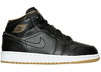 Фото № 1 с приближением к товару «‎Jordan 1 Mid Black Metallic Gold »