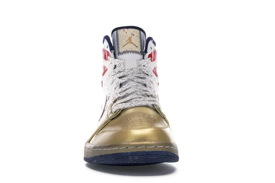Фото № 2 с приближением к товару «‎Jordan 1 Retro Dave White Wings For the Future Gold»