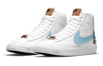  Nike Blazer mid Skate shoes WhiteBlue - 4