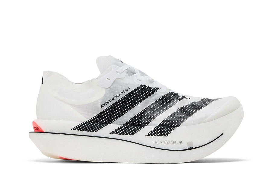 Фото № 2 с приближением к товару «‎adidas Adizero Adios Pro Evo 3 Cloud White Core Black Solar Turbo»