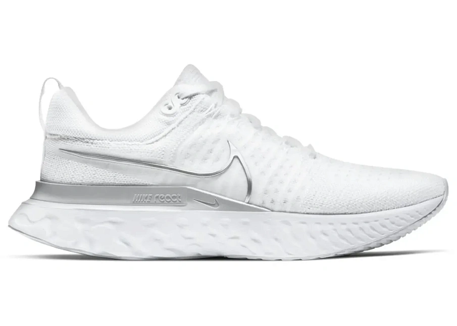 Фото № 1 с приближением к товару «‎Nike React Infinity Run Flyknit 2 White Metallic Silver »