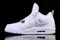 Фото № 4 с приближением к товару «‎Air Jordan 4 Retro Pure Money (2017) Vintage Basketball Shoes White Metallic Silver Pure Platinum»
