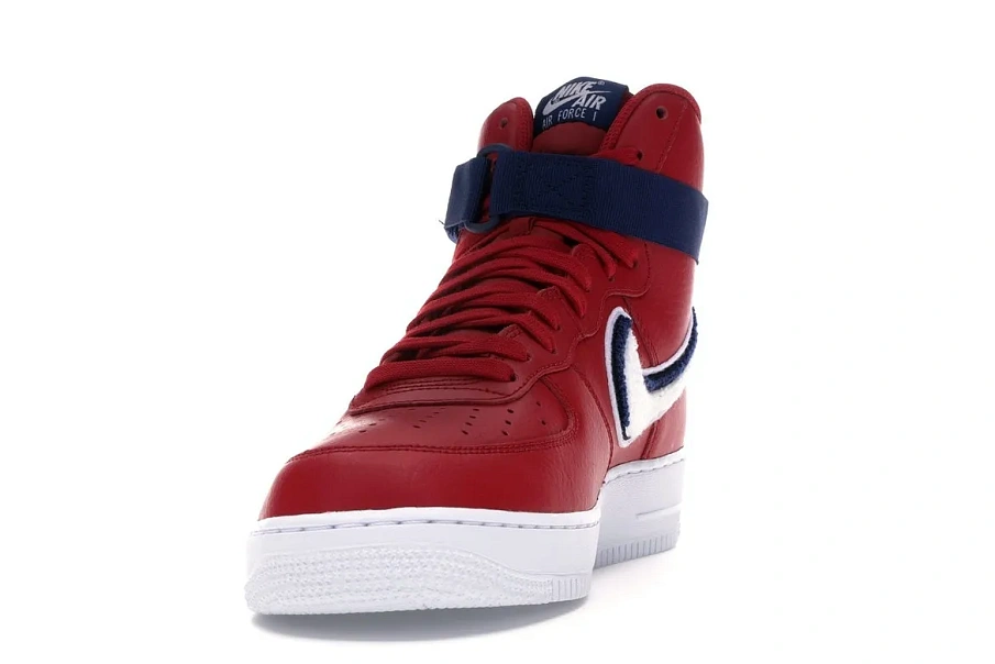 Фото № 3 с приближением к товару «‎Nike Air Force 1 High 3D Chenille Swoosh Red White Blue»
