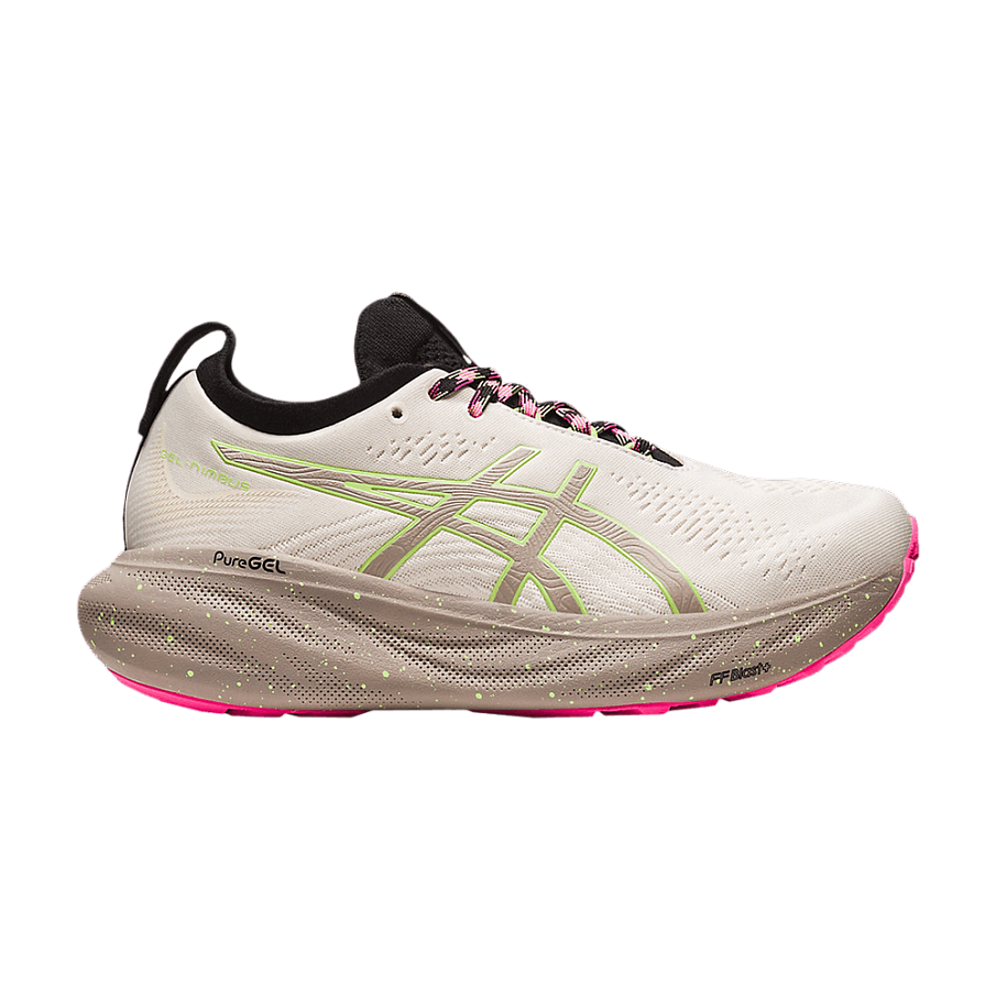 Фото № 1 с приближением к товару «‎Asics Women's Gel Nimbus 25 TR Nature Bathing - Lime Green»