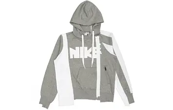 Nike x Sacai Double-Zip Hoodie Sweatshirt For Women Grey - 1