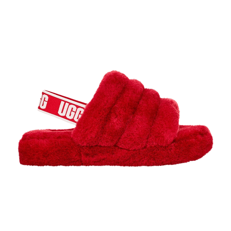 Фото № 1 с приближением к товару «‎UGG Fluff Yeah Slide Kids Ribbon Red»