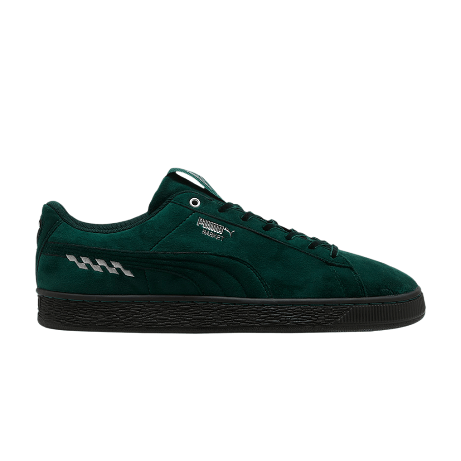 Фото № 1 с приближением к товару «‎Puma x Aston Martin Aramco F1 Team Basket Uk Green Lux Silver (309465-01)»