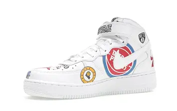 Nike Air Force 1 Mid Supreme NBA White - 3