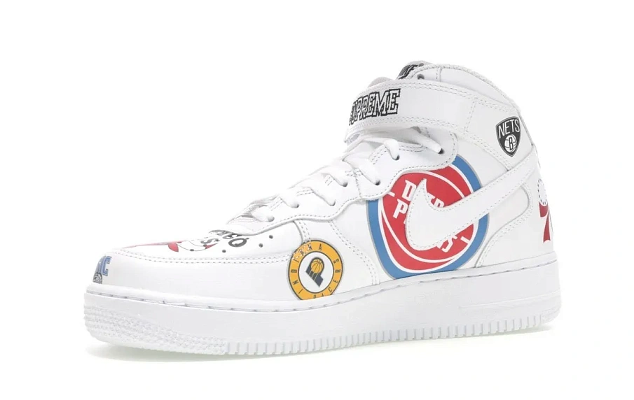 Фото № 3 с приближением к товару «‎Nike Air Force 1 Mid Supreme NBA White»