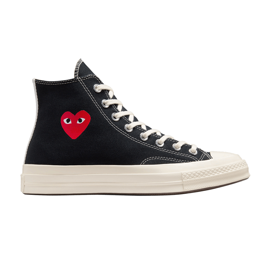 Фото № 1 с приближением к товару «‎Comme des Garçons PLAY x Converse Chuck 70 High Single Heart - Black»
