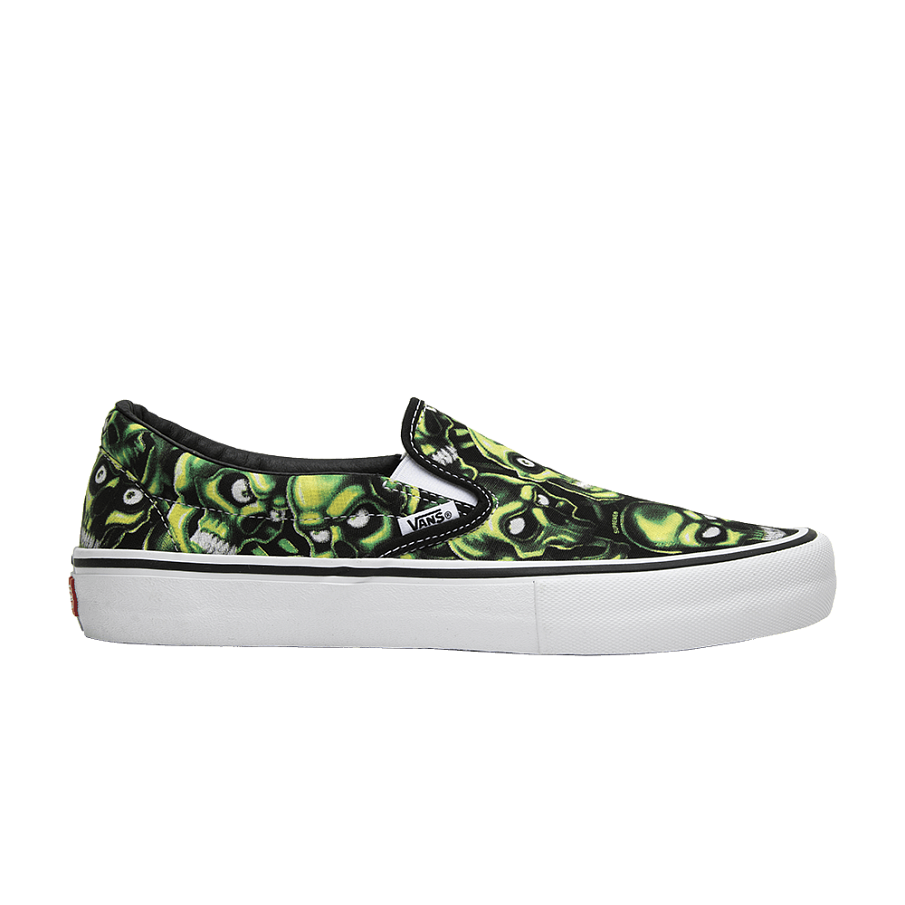 Фото № 1 с приближением к товару «‎Supreme x Vans Slip-On Glow-In-The-Dark Skull Pile»