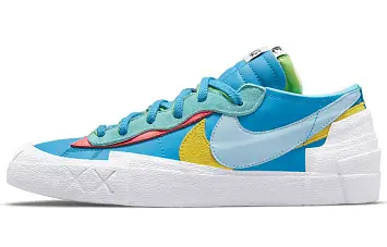 Kaws X Sacai X Nike Blazer Low Skate Shoes Neptune Blue - 1