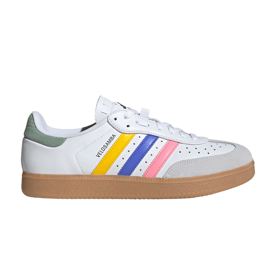 Фото № 1 с приближением к товару «‎adidas Velosamba Leather White Cobalt Blue Bliss Pink (IH5215)»