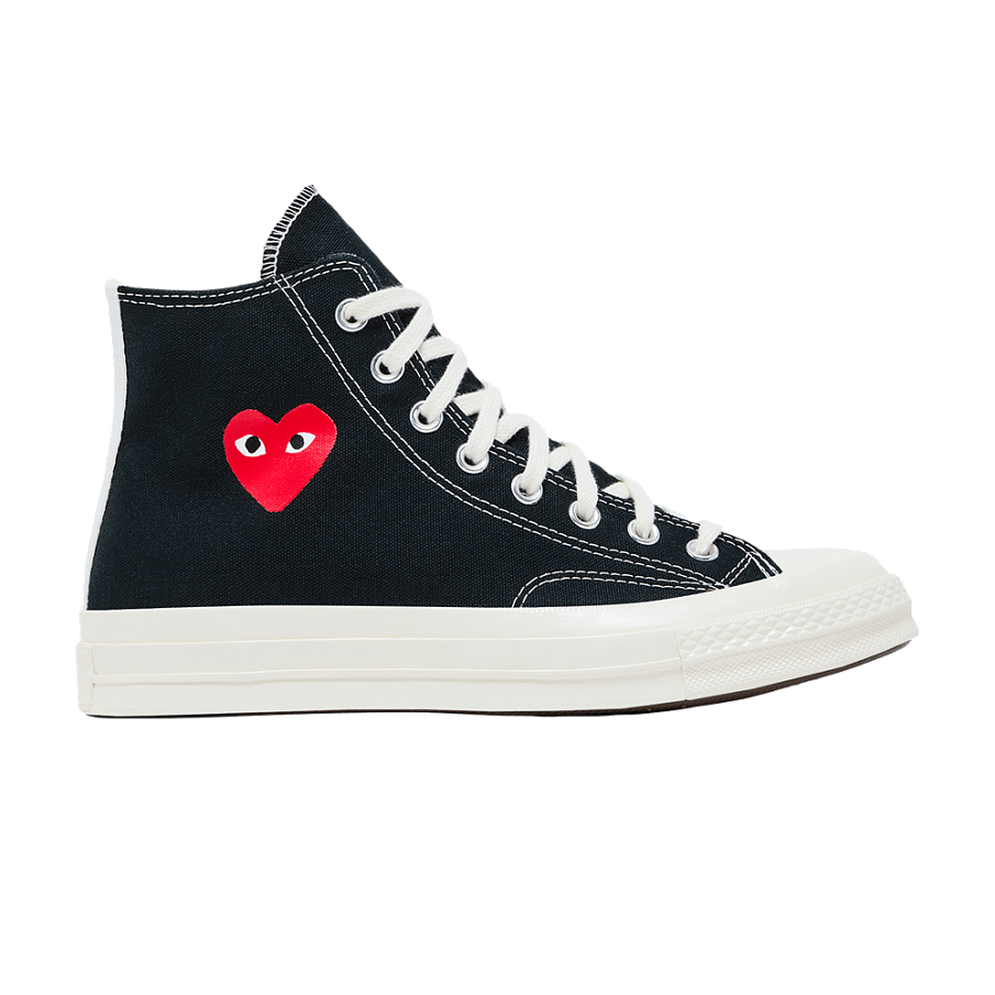 Фото № 1 с приближением к товару «‎Comme des Garçons PLAY x Converse Chuck 70 High Small Red Heart - Black»