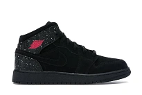 Фото № 1 с приближением к товару «‎Jordan 1 Mid Black Rush Pink White Splatter »