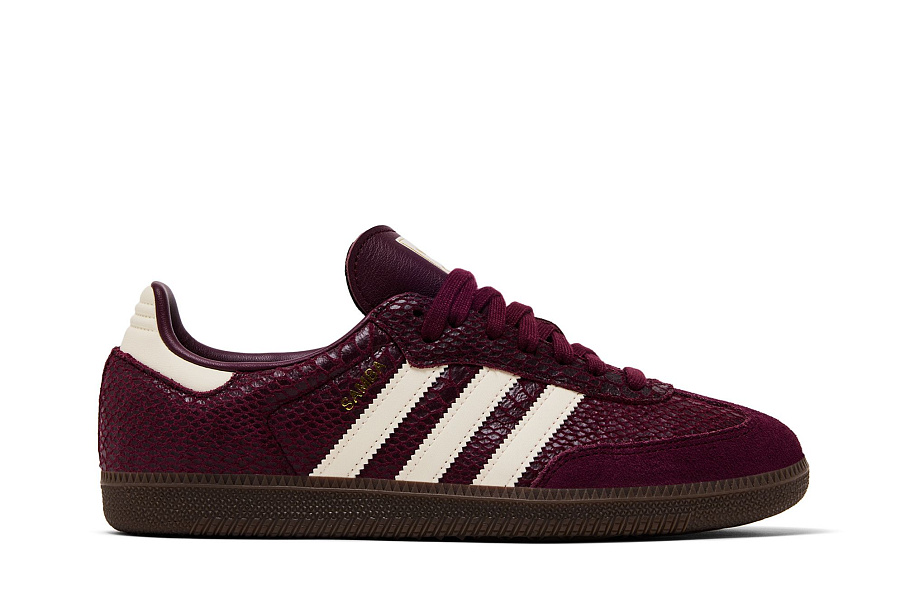 Фото № 2 с приближением к товару «‎adidas Women's Samba OG Maroon Cream White Gold»