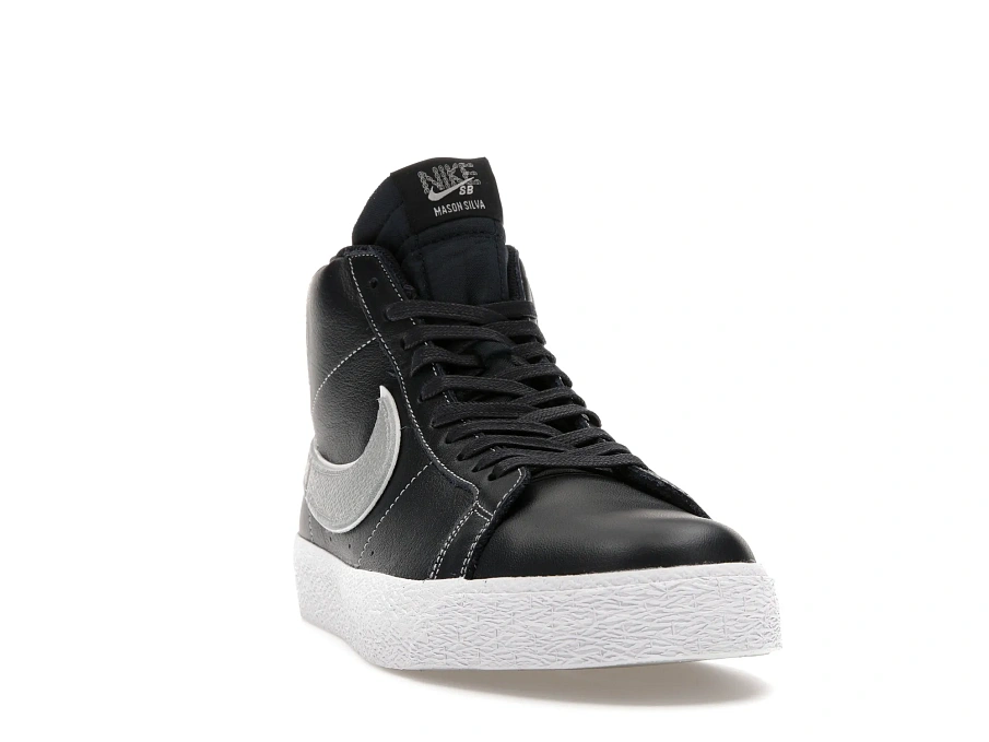 Фото № 2 с приближением к товару «‎Nike SB Zoom Blazer Mid Mason Silva Dark Obsidian Metallic Silver»