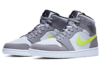 Фото № 2 с приближением к товару «‎Nike Air Jordan 1 Mid Neon Basketball shoes Yellow Grey»