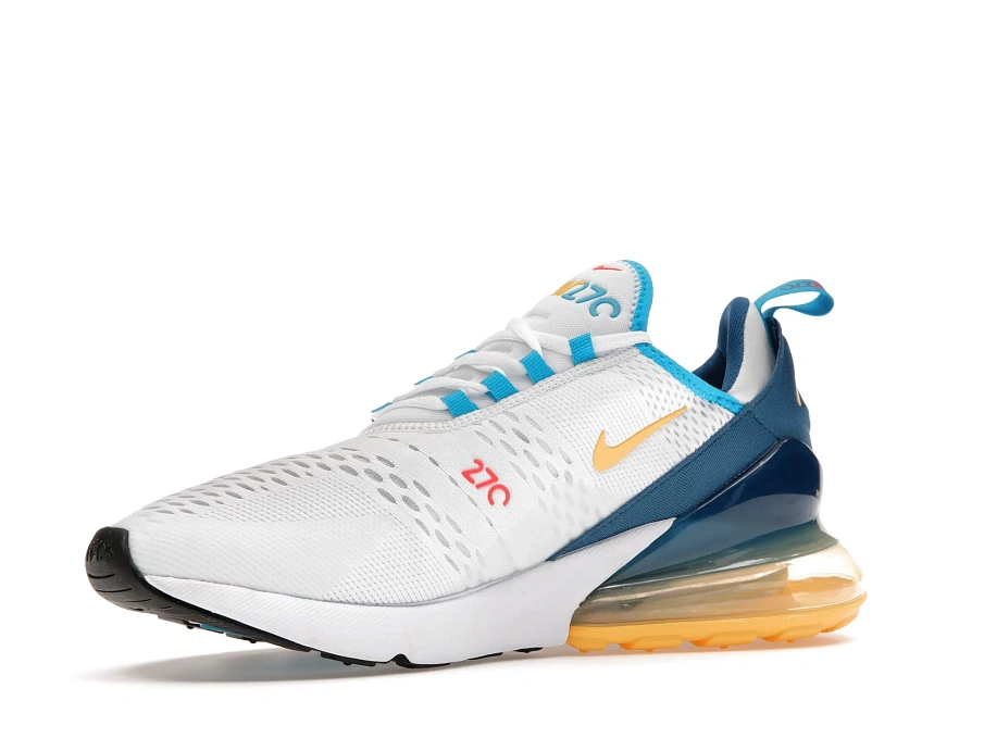 Фото № 2 с приближением к товару «‎Nike Air Max 270 White Industrial Blue Citron Pulse»