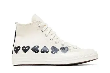 Comme des Garçons PLAY x Converse Chuck 70 High Multi Heart - Milk Black - 2