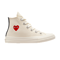 Фото № 1 с приближением к товару «‎Comme des Garçons PLAY x Converse Chuck 70 High PS Single Heart - Milk»