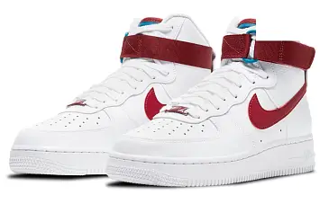 Nike Air Force 1 High Skate Shoes WhiteRedGreen - 3