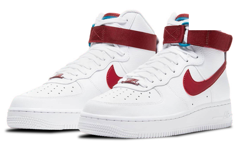 Фото № 3 с приближением к товару «‎Nike Air Force 1 High Skate Shoes WhiteRedGreen»