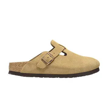 Birkenstock Boston Suede Leather Latte Cream - 1