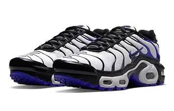 Nike Air Max Plus (GS) Running Shoes BlackWhiteBlue - 4