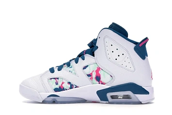 Jordan 6 Retro White Laser Fuchsia Green Abyss  - 5
