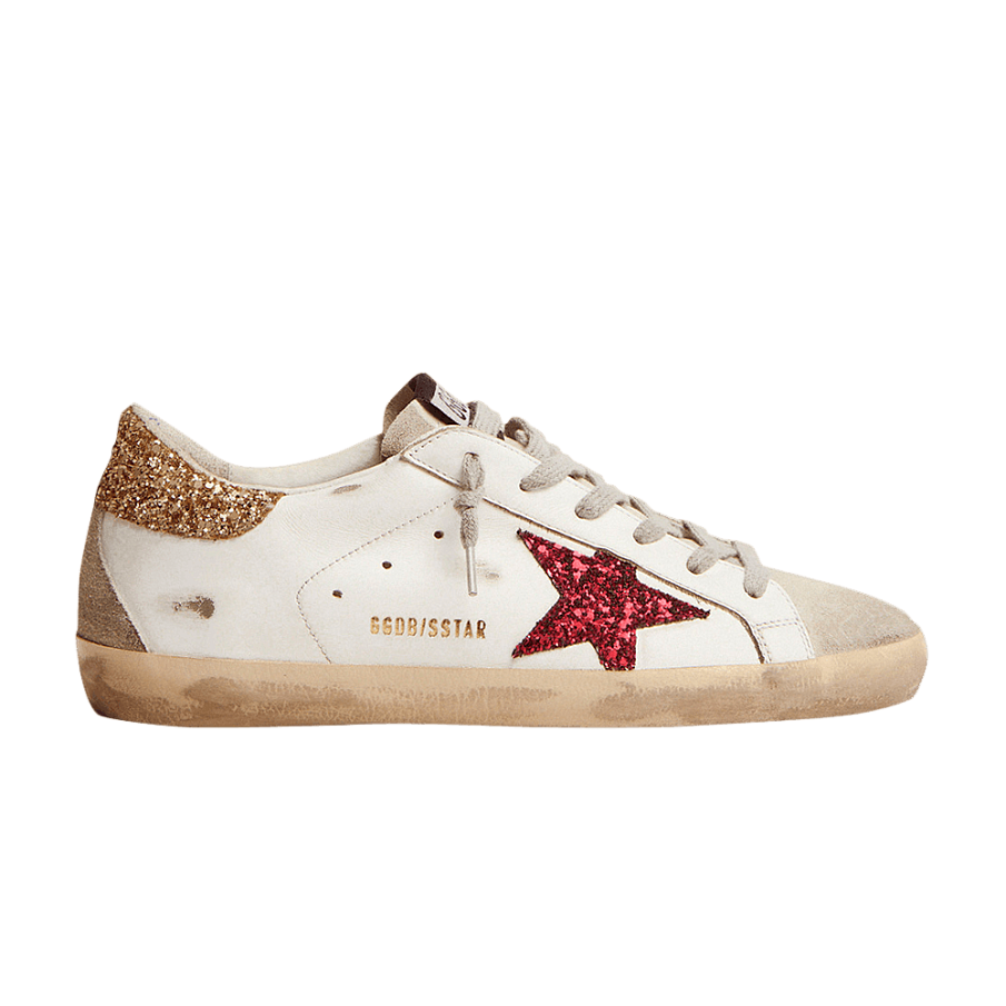 Фото № 1 с приближением к товару «‎Golden Goose Women's Superstar White Red Gold Glitter»