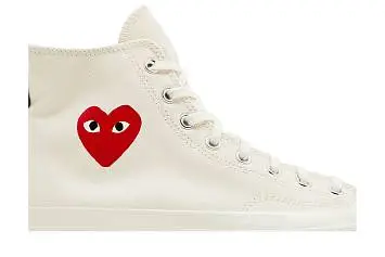 Comme des Garçons PLAY x Converse Chuck 70 High Single Heart - Milk - 3