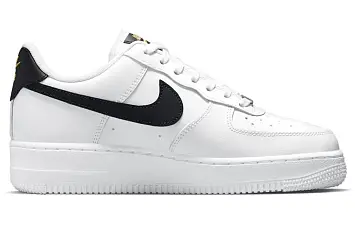 Nike Air Force 1 Low 07 Essential White Black Gold Mini Swoosh - 2