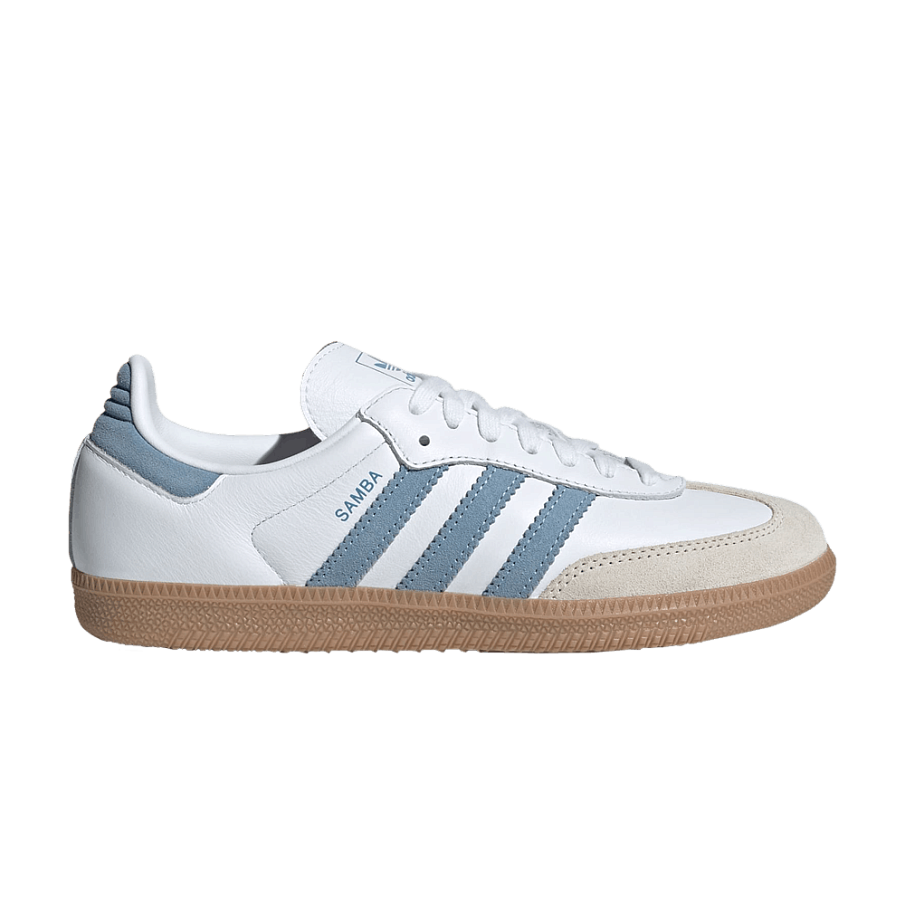 Фото № 1 с приближением к товару «‎adidas Women's Samba OG White Ash Blue Gum»