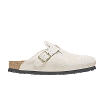 Фото № 1 с приближением к товару «‎Birkenstock Women's Boston Shearling Suede Leather Narrow Antique White»