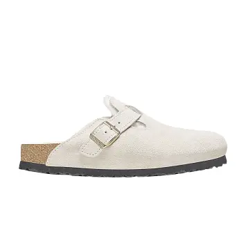 Birkenstock Women's Boston Shearling Suede Leather Narrow Antique White - 1