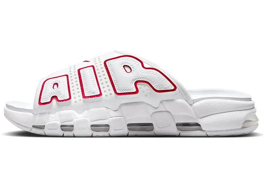 Фото № 1 с приближением к товару «‎Nike Air More Uptempo Slide White University Red»