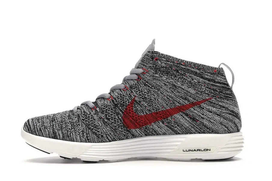 Фото № 3 с приближением к товару «‎Nike Lunar Flyknit Chukka Wolf Grey Red»