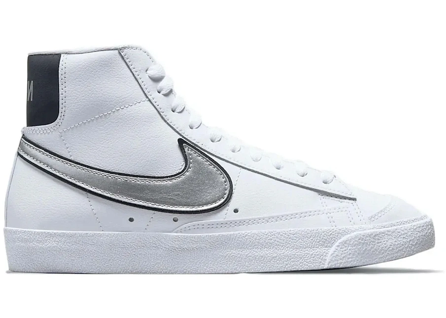 Фото № 1 с приближением к товару «‎Nike Blazer Mid 77 Essential White Metallic Silver »