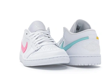 Jordan 1 Low White Multi-Color Swoosh (CW7033-100) - 2