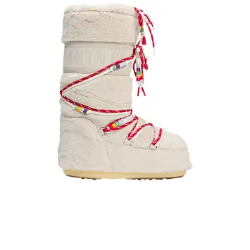 Moon Boot Icon Faux-Fur Boot White Beads - 1