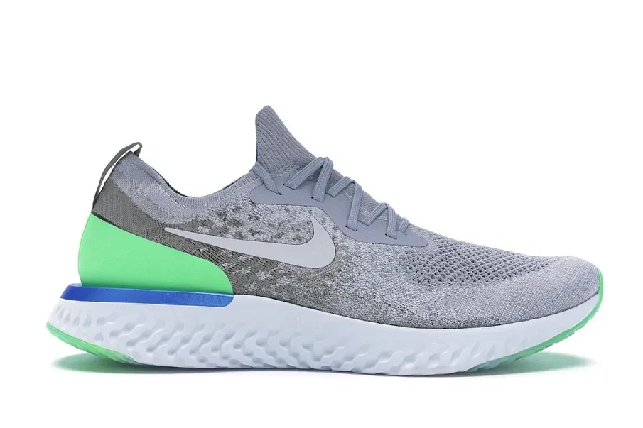 Фото № 1 с приближением к товару «‎Nike Epic React Flyknit Wolf Grey Lime Blast»