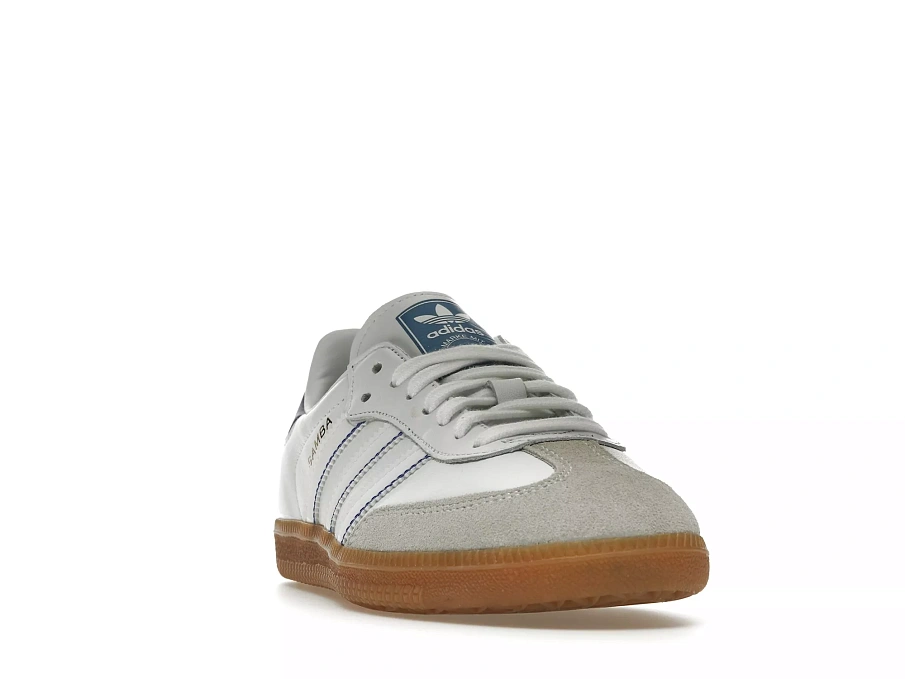 Фото № 4 с приближением к товару «‎adidas Samba Leather Cloud White Lucid Blue»