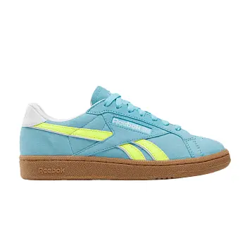 Reebok Women's Club C Grounds UK Digital Blue Solar Acid Yellow Gum - 1