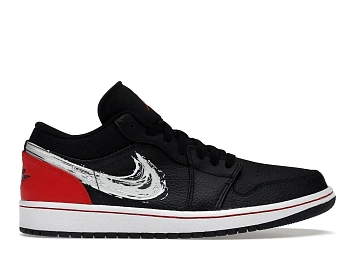 Jordan 1 Low Brushstroke Swoosh Black (DA4659-001) - 1