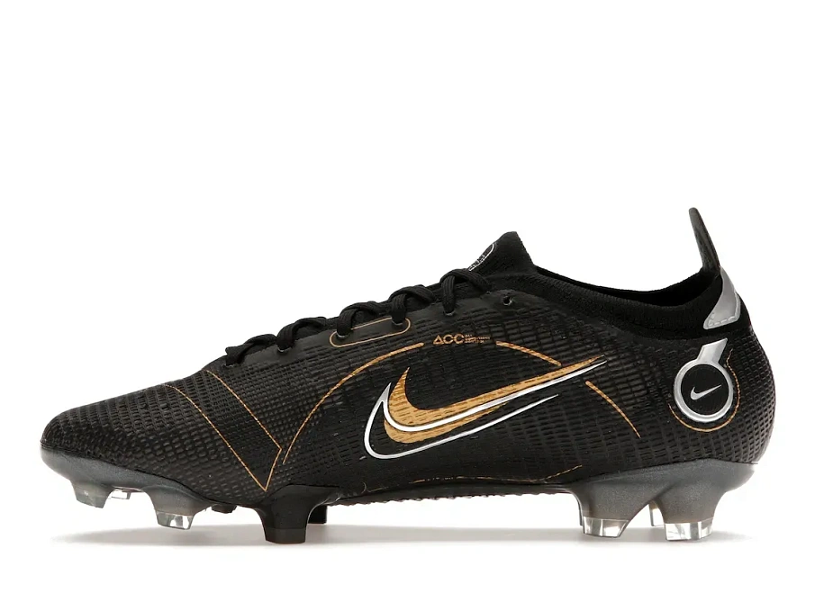 Фото № 3 с приближением к товару «‎Nike Mercurial Vapor 14 Elite FG Black Metallic Silver Cave Stone Metallic Gold»